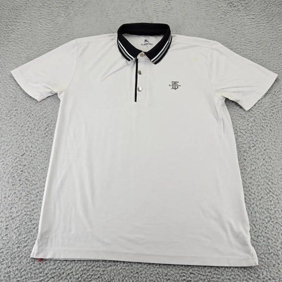Burberry Shirt Mens Large Gray Short Sleeve Polo Golf Preppy Monogram TB - Picture 1 of 11